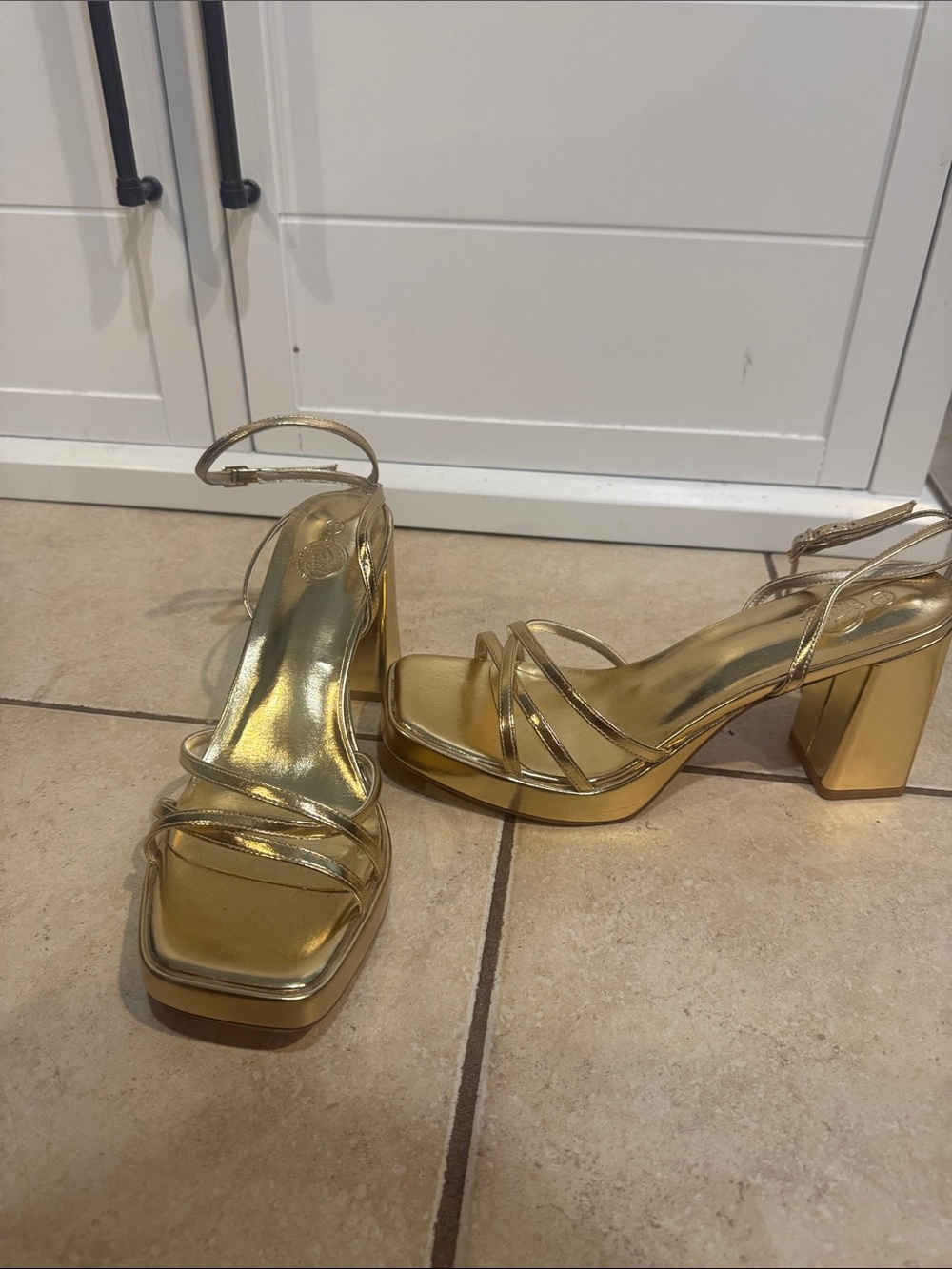 Strappy Gold Heels